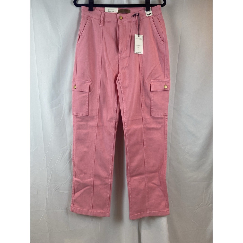 New Judy Blue Pink High Waist Straight Leg Pants 11/30 Style JB88837 C-CO‎
